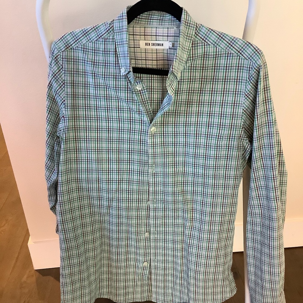 Ben Sherman Green Plaid Button Down Shirt